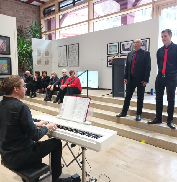 Solisten der SwingSingers bei einer Vernissage
